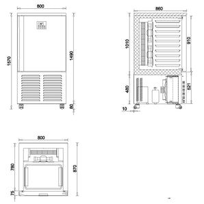 10 trays Flash Blast Chiller shock Chest Dumpling air quick irinox ice cream hardening Freezer