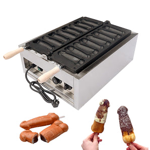 Commercial Penis Shape Waffle Maker Strange Shape Waffle Machine Hot Dog Sausage Grill Baker-8 Sticks