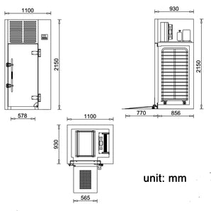 Heavy Duty 15 Trays Flash Blast Chiller Include Trolley Cart,Chest Freezer,Shock Freezing Blast Freezer-Lowest temperature -40°F(-40°C)