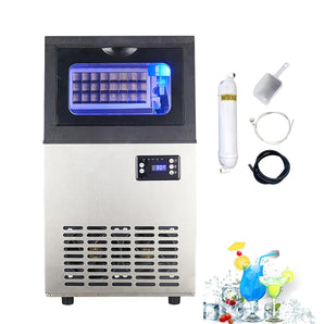 Kolice Commercial Ice Cube Machine,Cube Ice Making Machine-50 LBS/Day, Auto Cleaning for Bar/Cafe/Restaurant/Home