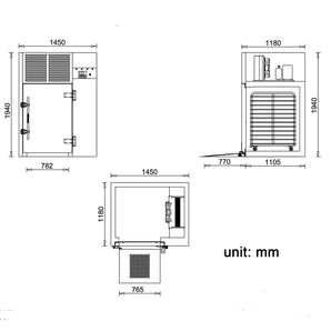 Heavy Duty 22 Trays Flash Shock Freezing Blast Chiller Freezer temperature Included Trays for trolleys