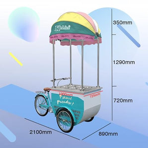 Kolice Commercial ice Cream Vending Tricycle cart/Ice Cream Bicycle/ice pop Bike/Snack Food cart/Street Food Vending Tricycle/ice Cream Vending cart