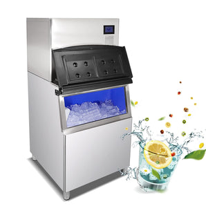 Kolice Commercial 550 LBS/Day Cube Ice Machine Ice Cube Maker Ice Cube Machine-Auto Cleaning & Auto Detection of Full Ice Cube/Ice Jamed/Lack of Water