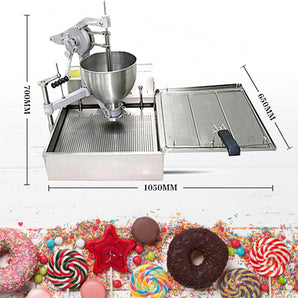 Doughnut Frying Making Machine Donut Maker- 3 Different Molds, Ball/Flower/Ring Shaped Donuts, dripping by hand, Dia.1.18~3.54 inches