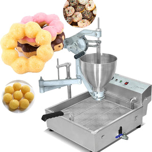 Doughnut Frying Making Machine Donut Maker- 3 Different Molds, Ball/Flower/Ring Shaped Donuts, dripping by hand, Dia.1.18~3.54 inches