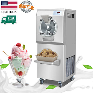 ETL approved hard ice cream gelato machine italian water Ice Batch Freezer with Stronger Transparent discharge Door, Yield: 9-11 gal/hour